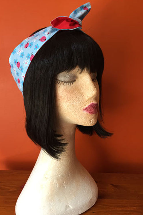 Reversible Wired Headband in Ladybird Print & Red