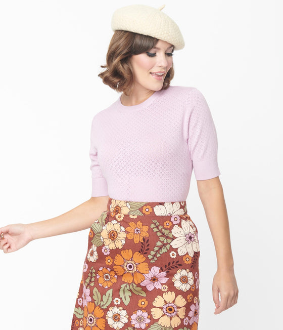 Timeless London Daisy Knit Top in Lavender - I'm Eco-Friendly!