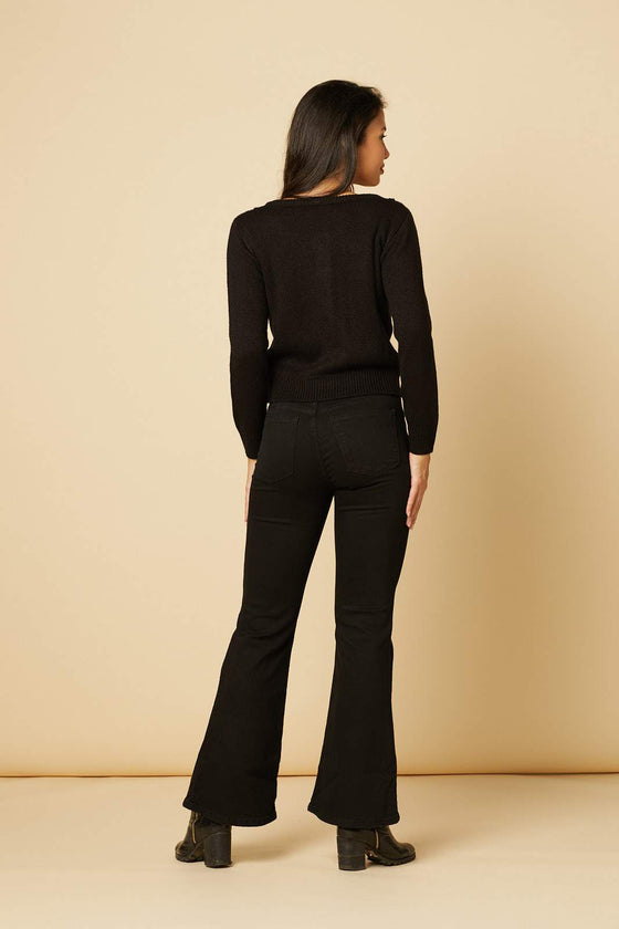 Timeless London Lily Chunky Cardigan in Black