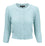 MAK Sweaters Chunky Vintage Knit Cardigan with 3/4 Sleeves in Light Blue