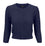 MAK Sweaters Chunky Vintage Knit Cardigan with 3/4 Sleeves in Navy