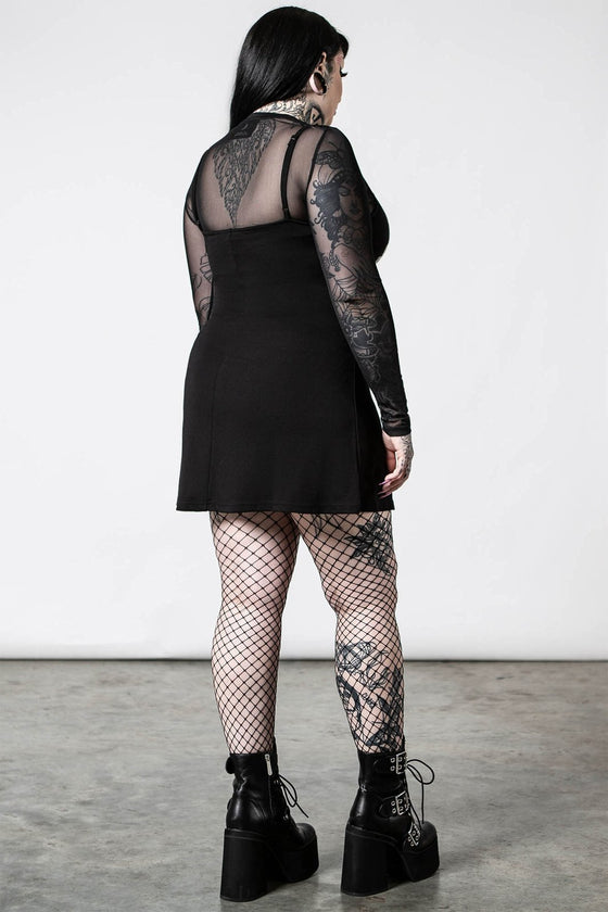 Killstar Morning 2-Piece Dress Mesh Top AND Cami Dress "Not a Morning Person"