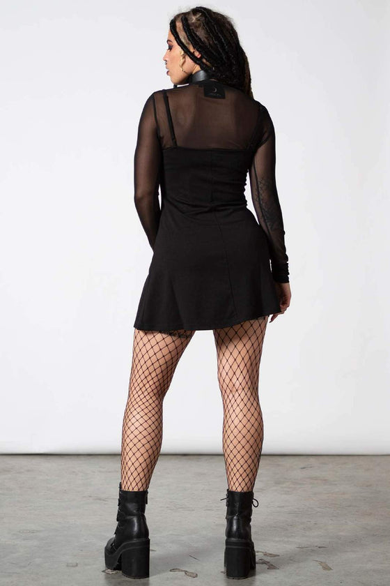 Killstar Morning 2-Piece Dress Mesh Top AND Cami Dress "Not a Morning Person"