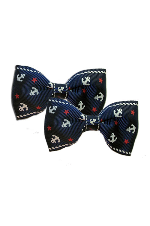 Nautical Bow Pair in Navy Blue
