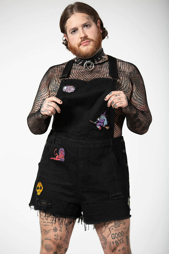 Killstar Oracle Denim Overalls with Patches