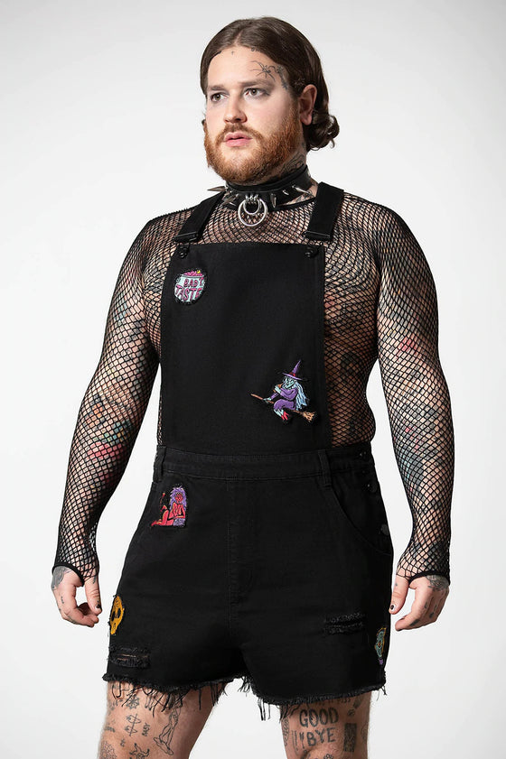 Killstar Oracle Denim Overalls with Patches