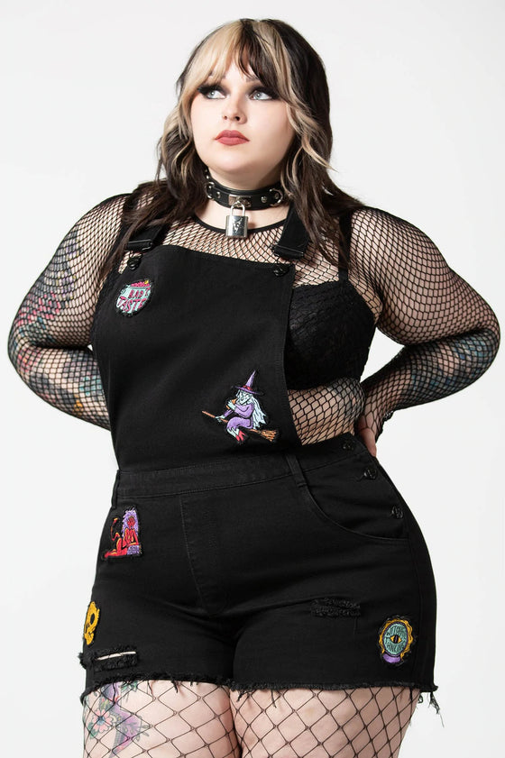 Killstar Oracle Denim Overalls with Patches