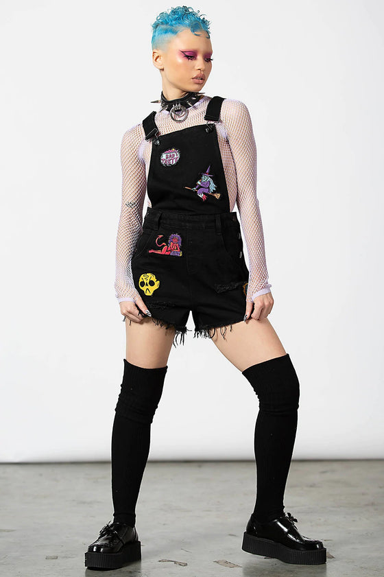 Killstar Oracle Denim Overalls with Patches