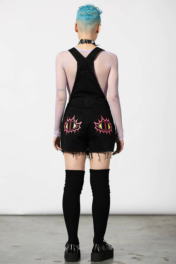 Killstar Oracle Denim Overalls with Patches