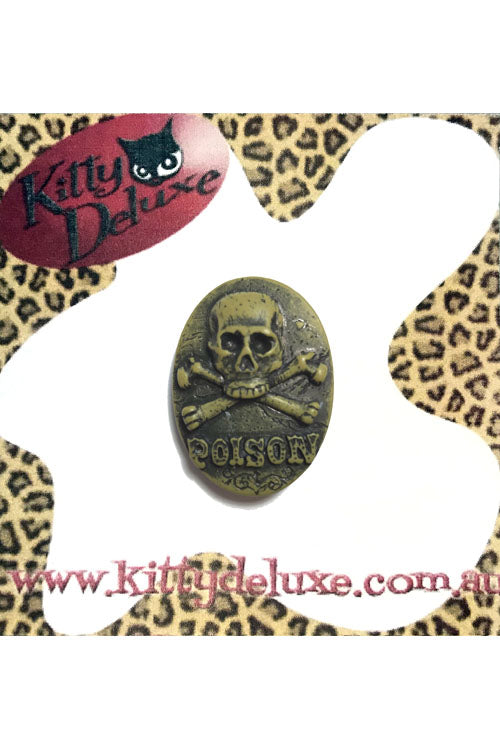 Kitty Deluxe Broochlette Brooch in Poison Skull & Crossbones