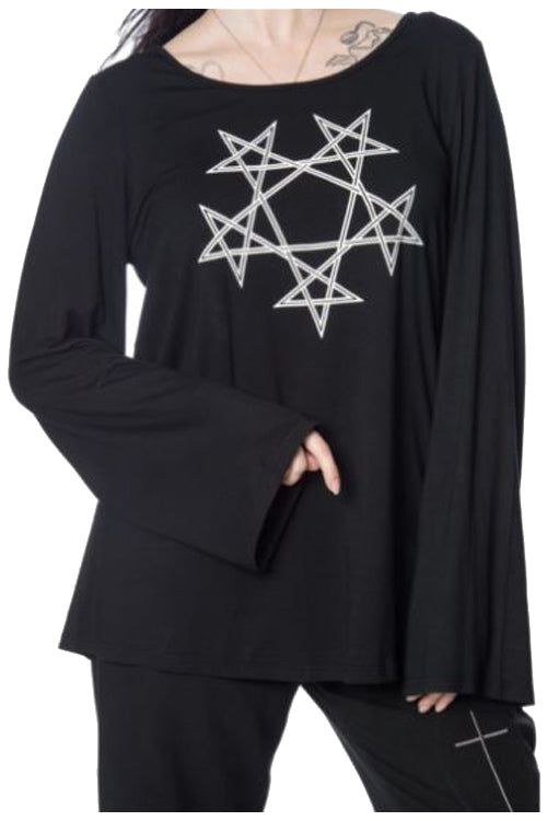 Banned Pentagram Oversized Top