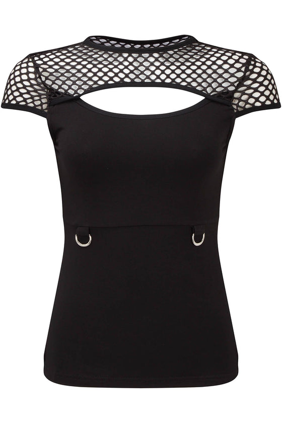 Killstar Ramona Mesh Cap-Sleeve Top