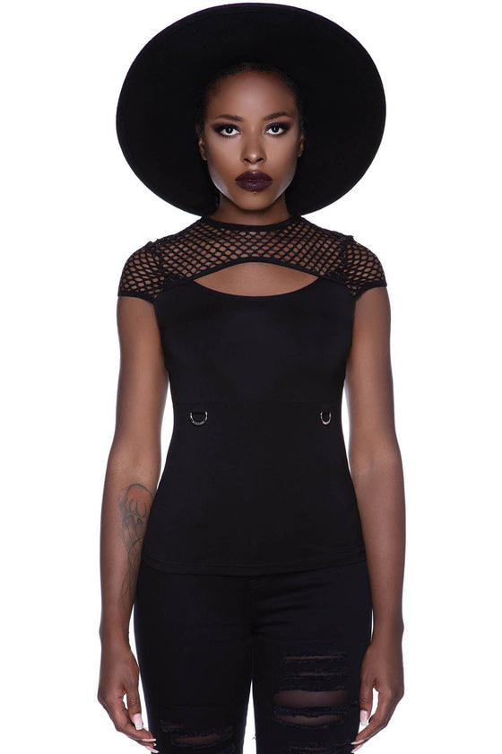 Killstar Ramona Mesh Cap-Sleeve Top