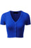 MAK Sweaters Cropped Cardigan with Short Sleeves in Royal Blue