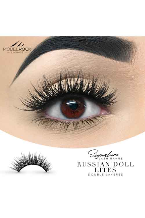 Model Rock Double Layered Lashes in Russian Doll Lites