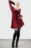 Killstar Sitri Long Sleeve Dress Red Embossed Velvet Lush