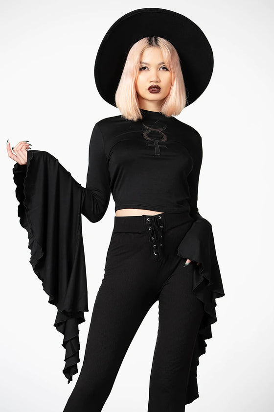 Killstar Slo-Burn Bell Bottoms Flared Leggings