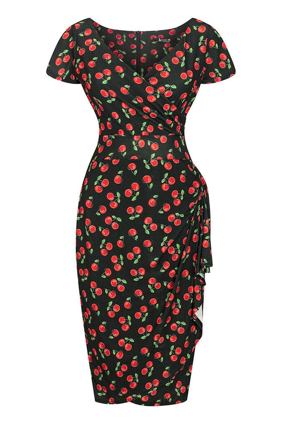 Lady Vintage Elsie Dress in Black Cherry