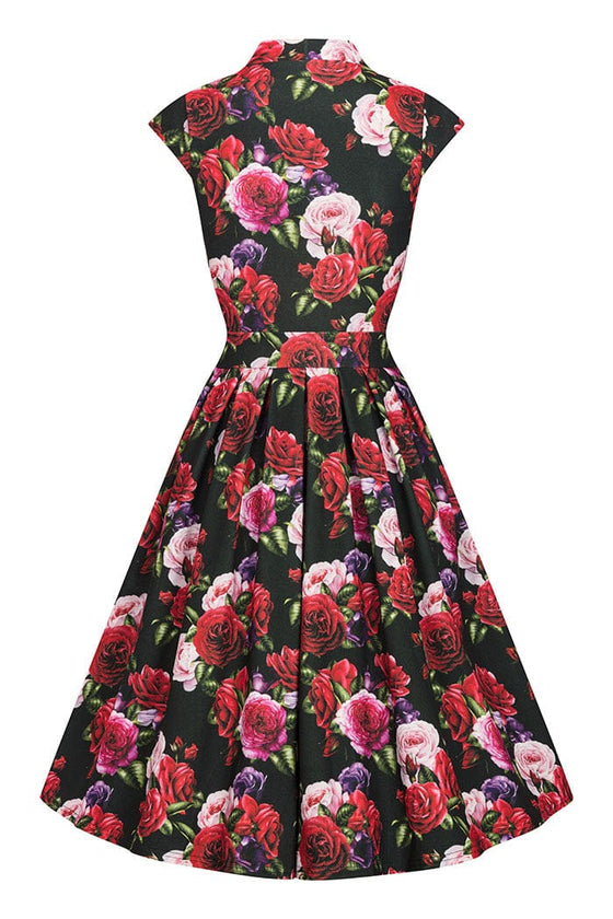 Lady Vintage Eva Dress in Red Roses