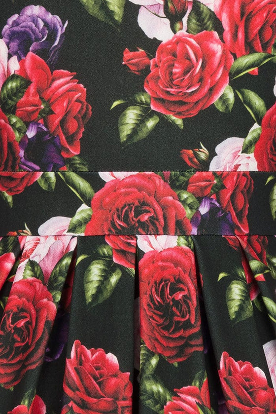 Lady Vintage Eva Dress in Red Roses