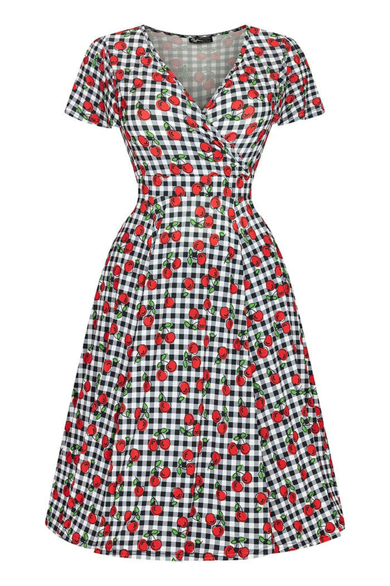 Lady Vintage Lyra Dress in Cherry Gingham