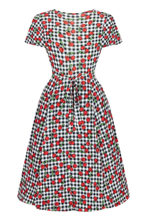 Lady Vintage Lyra Dress in Cherry Gingham