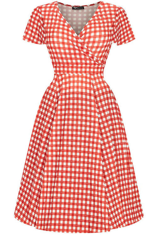 Lady Vintage Lyra Dress in Heart Gingham