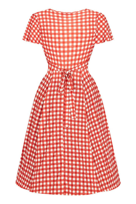 Lady Vintage Lyra Dress in Heart Gingham