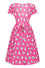 Lady Vintage Lyra Dress in Pugs & Kisses Pink