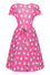 Lady Vintage Lyra Dress in Pugs & Kisses Pink