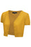 MAK Sweaters Cropped Cardigan with Short Sleeves in Honey Yellow