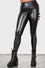 Killstar Stealth of Heart Leggings Wet Look Faux Leather with Buckle Detail