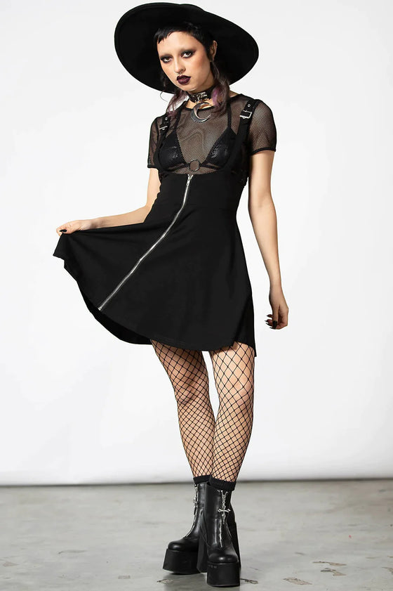 Killstar Suspend Me Statement Skirt Zip Front