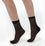 Pamela Mann Sheer Black Stripe Print Ankle Socks with Frill