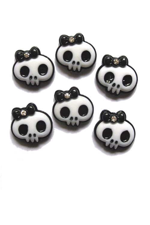 Kitty Deluxe Skull Bow Resin Flatback x 50