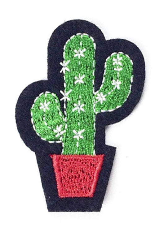 Kitty Deluxe Iron on Patch of Mini Cactus
