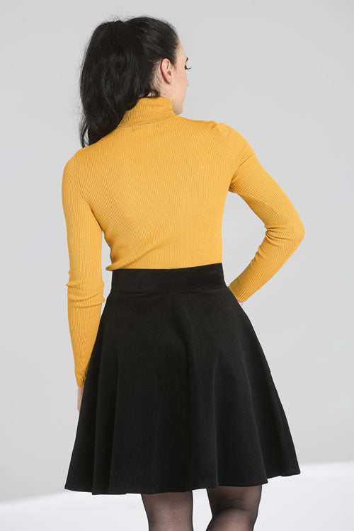 Hell Bunny Spiros Knitted Top in Mustard