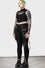 Killstar The Rave Skinny Trousers in Black with Zips and Bondage Straps