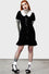 Killstar Trick N'Treat Dress in Black Velvet with Lace Collar