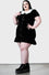 Killstar Trick N'Treat Dress in Black Velvet with Lace Collar