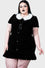 Killstar Trick N'Treat Dress in Black Velvet with Lace Collar