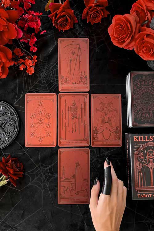 Killstar Tarot Cards 78 Card Deck Red and Black