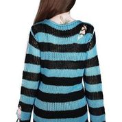 Killstar Tealaki Punk Knit Jumper Black and Teal