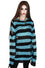 Killstar Tealaki Punk Knit Jumper Black and Teal