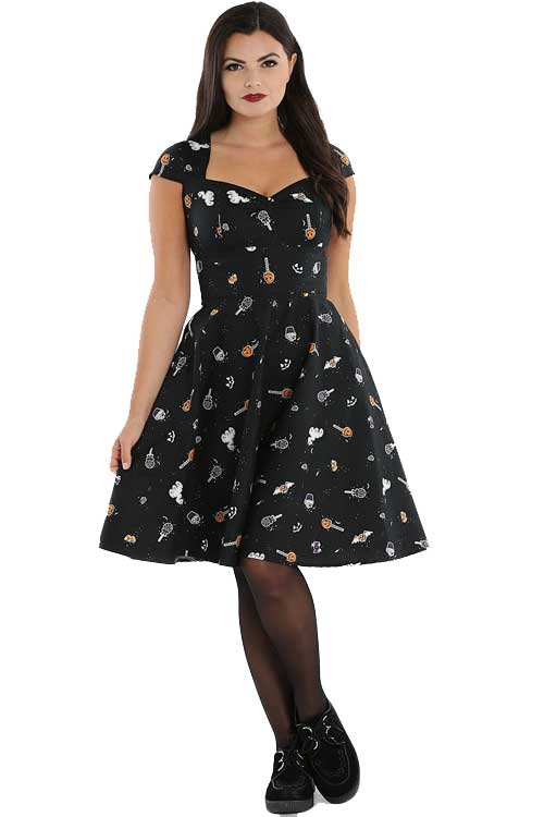 Hell Bunny Trick or Treat Mid Dress