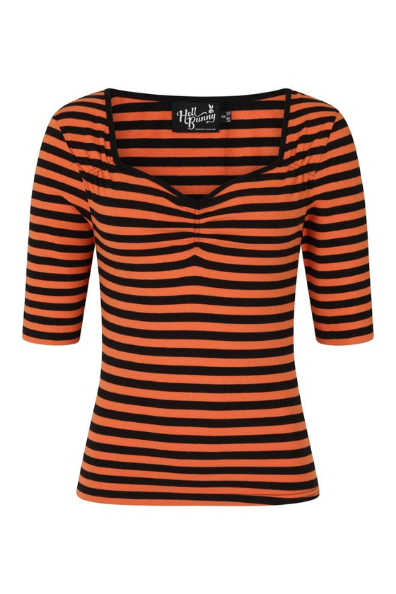 Hell Bunny Warlock Top in Orange and Black