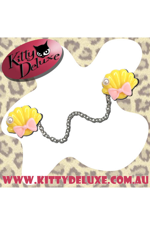 Kitty Deluxe Cardigan Clips in Ariel's Wardrobe - Yellow with Pink Bow