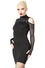 Killstar Zazzel Long Sleeve Dress with Safety Pins and Mesh Bodycon