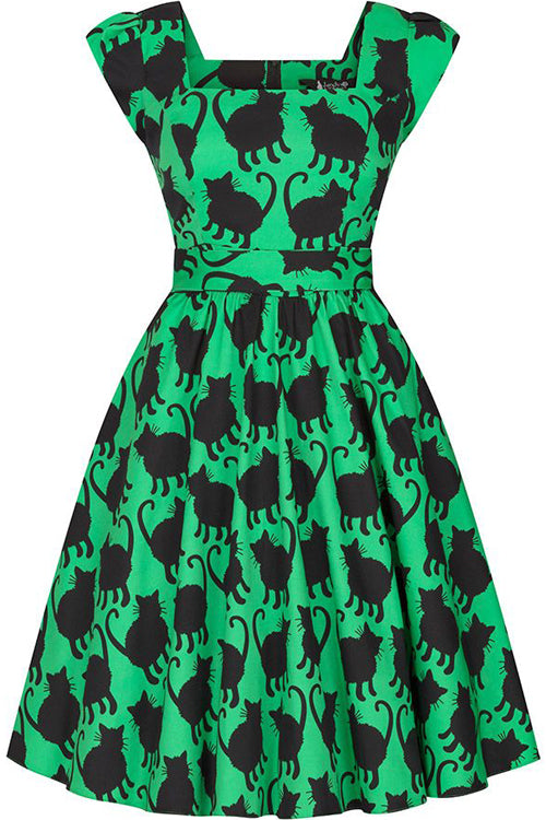 Lady Vintage Swing Dress in Fuzzy Print