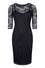 Lady Vintage Beatrice Wiggle Dress in Black Lace Classic